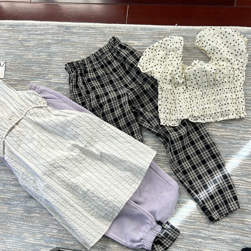 Zara girls bundle of clothes size 13-14 Dress, crop top, dress pants, sweatpants